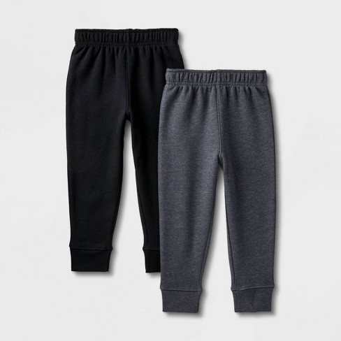 Boys' 2pk Fleece Jogger Sweatpants - Cat & Jack™ Charcoal Gray M