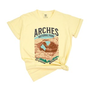 Simply Sage Market Women's Arches National Park Explore More Short Sleeve Garment Dyed Tee - 1 of 4