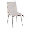 LumiSource Set of 2 Mason Dining Chairs with Swivel In Stainless Steel Walnut Wood/Cream - 2 of 4