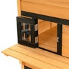 Resenkos Rabbit Hutch, Duck Cage Hutch,Rabbit Coop,48" Wooden Rabbit Hutch Bunny Cage with Waterproof Asphalt Roof,Removable Tray and Ramp, Light Blue - 3 of 4