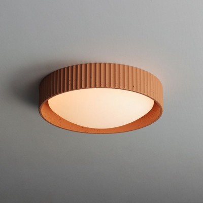 Terra Cotta LED Flush Mount with Glass Shade