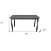 HomeRoots 60" Gray Solid Wood Dining Table - 3 of 4
