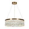 LNC Musesonce 1-Lights Luxury and Glam Drum/Rectangle Integrated LED Crystal Chandelier, Gold,23.6in/36.2in - 3 of 4