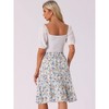 INSPIRE CHIC Women's Ruffle Hem Elastic Waist Flowy A-Line Swing Floral Midi Skirt - 4 of 4