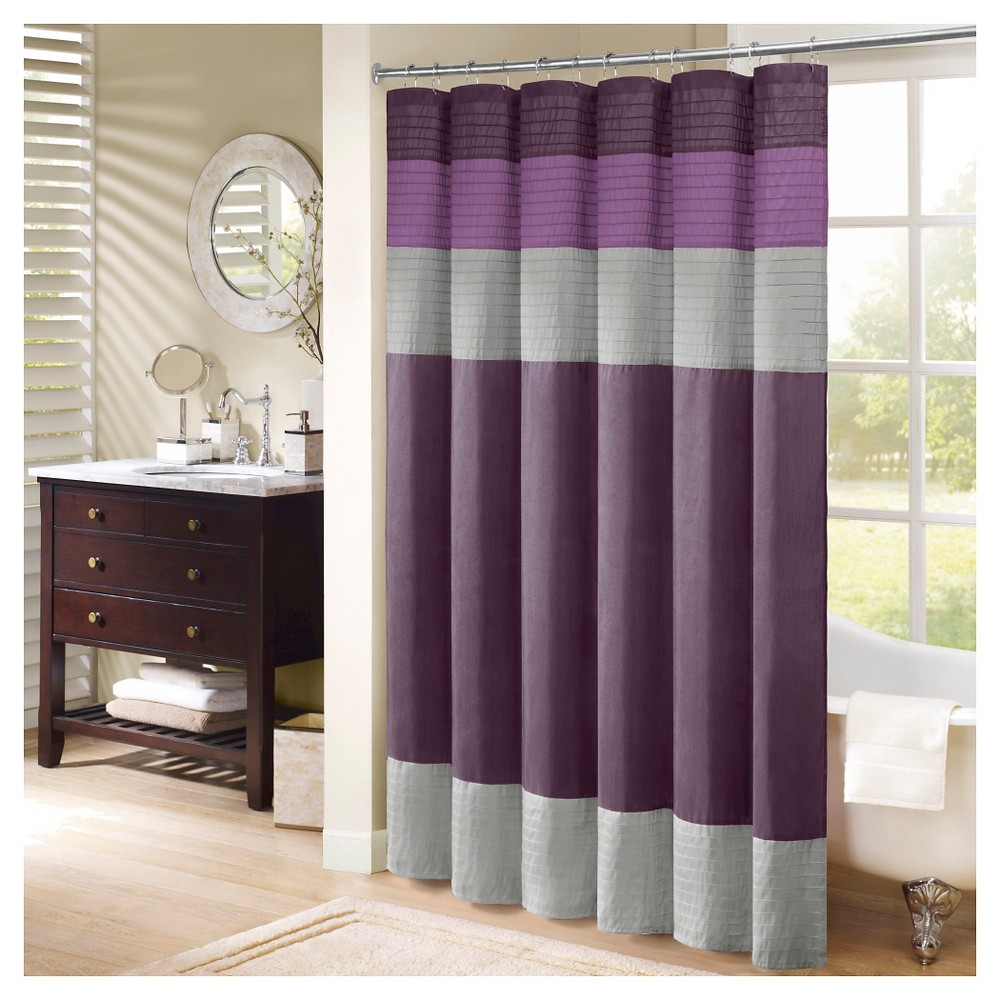 UPC 675716368364 product image for Salem Solid Pieced Polyester Shower Curtain Purple | upcitemdb.com