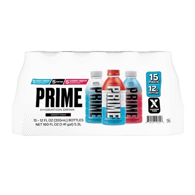 Prime Hydration Variety Pack Mixed Flavors Sports Drink - 15pk/12 fl oz Bottles