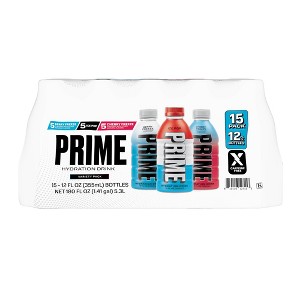 Prime Hydration Variety Pack Mixed Flavors Sports Drink - 15pk/12 fl oz Bottles - 1 of 3
