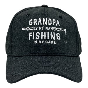 Grandpa Is My Name Fishing Is My Game Funny Fathers Day Cap - Crazy Dog - 1 of 4