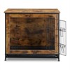 FCH Disassembled and Assembled, Rotten Wood Color, Melamine-coated Particleboard, Double-door, with Tray and Cushion, Cat and Dog Cage Side Table - 2 of 4