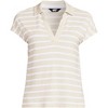 Lands' End Women's Linen Blend Johnny Collar Polo - 3 of 3