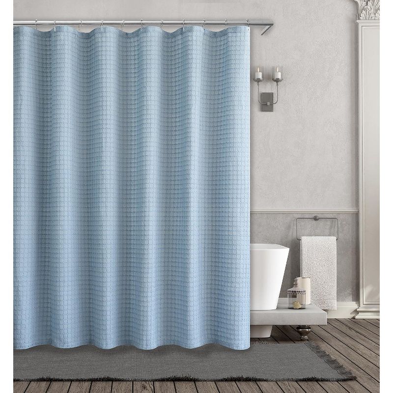 Kate Aurora Spa Collection Modern Waffle Fabric Shower Curtain - Standard Size, 1 of 2