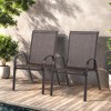 FURNIinspire Patio Seating Sets 2 Piece Patio Chairs, Garden Chairs with Breathable Fabric and Armrest High Backrest, Brown, 24.41“*24.41”*38.19“ - 4 of 4