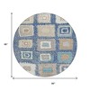 Navy Blue Beige And Ivory Geometric Washable Indoor Outdoor Area Rug - 3 of 4