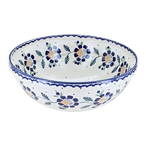 Blue Rose Polish Pottery M092 Manufaktura Large Serving Bowl - 1 of 4