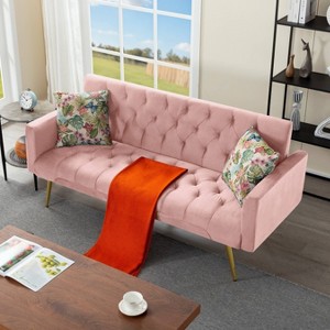 Sapphtopaz 68.31" Futon Couch Sofa - Convertible Sofa Bed with Versatile Design, Comfortable Furniture for Living Room, Bedroom & Small Spaces - 1 of 4