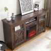 Vynxaria 60" Espresso Farmhouse TV Center with Fireplace and Versatile Storage - 4 of 4