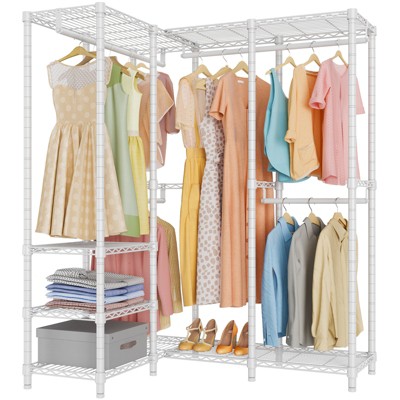 Vipek L30 Corner Closet System L Shaped Garment Rack, L Corner Clothes Rack  Freestanding Portable Wardrobe Closet, White : Target