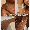 Gold Bracelets for Women Trendy 14K Gold Plated Bracelet for Women Non Tarnish Dainty Stackable Layered - 4 of 4