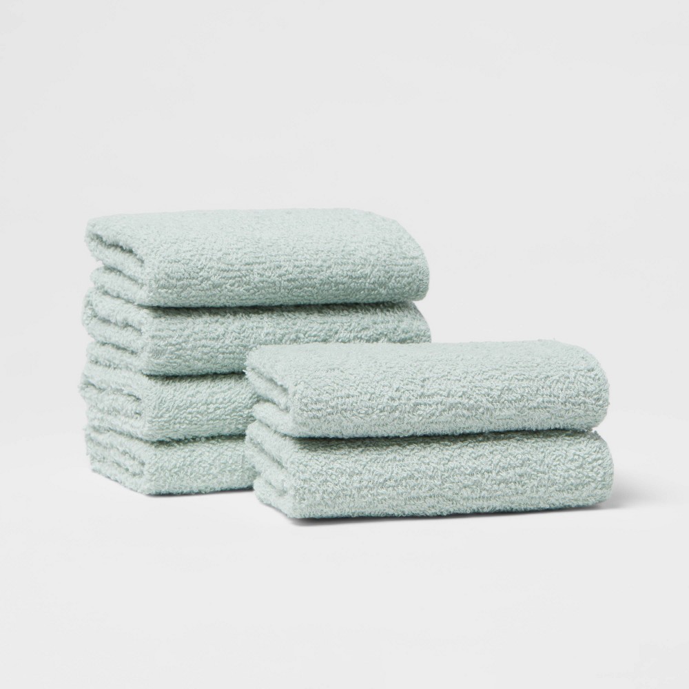6pk Washcloth Set Mint - Room Essentials