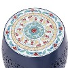 CAVINAS Flower Patten Ceramic Tile Outdoor Patio End Table,Waterproof Small Side Table for Patio,Garden,Balcony - 4 of 4