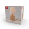 Globe Electric 16" Rattan Base Table Lamp with White Linen Shade: ETL Listed, Metal Body, Drum Shade Shape, 5' Cord - 2 of 4