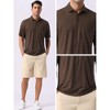 INSPIRE CHIC Men's Summer Casual Short Sleeve Solid Color Texture Knit Polo Shirts - 4 of 4