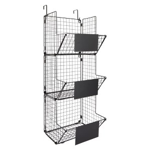 Farmlyn Creek Black 3-Tier Metal Wire Hanging Basket Organizer, Storage Bins, Kitchen Pantry Organization Home Decor, Blank Plates, 11.7 x 32 x 12 In - 1 of 4
