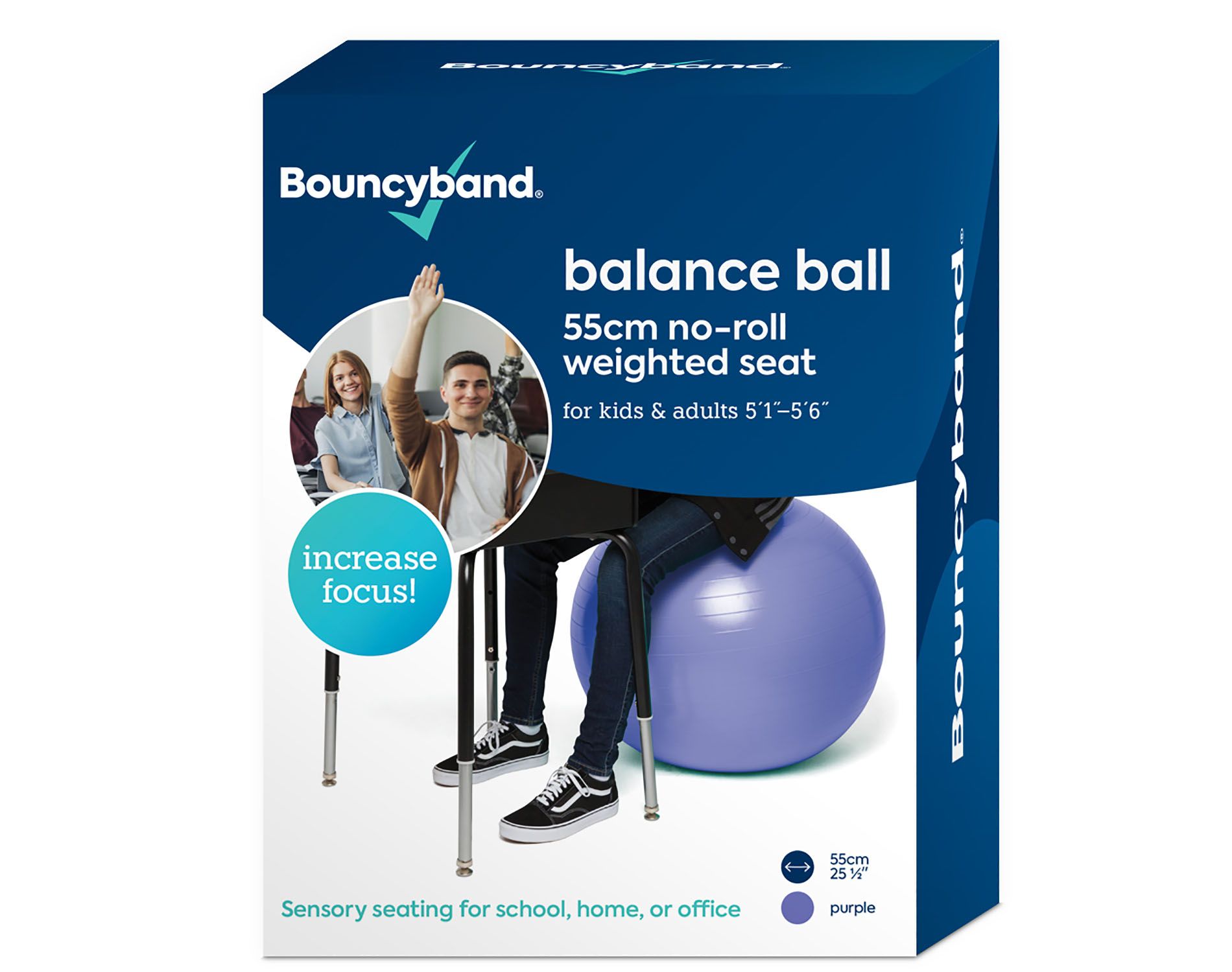 Bouncyband Balance Ball, 55cm, Purple