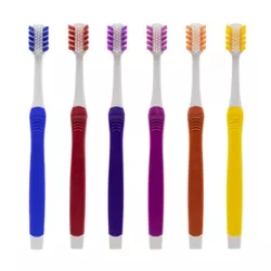 A Better Standard V++Max Medium Bristles 6 Pack Mix Colors: Red, Blue, Violet, Pink, Orange, Yellow