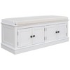 YOOCOZZ Solid Wood Storage Shoe Bench with Removable Cushion,Adjustable Shelves and 4 Doors - 3 of 4