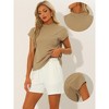 Allegra K Women's Casual 2 Pieces Loose Cap Sleeve Tops High Waisted Shorts Sets - 2 of 4