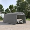 10' x 20' Carport Portable Garage, Heavy Duty Storage Tent, Patio Storage Shelter w/ Anti-UV PE Cover and Double Zipper Doors, for Motorcycle Bike - 2 of 4