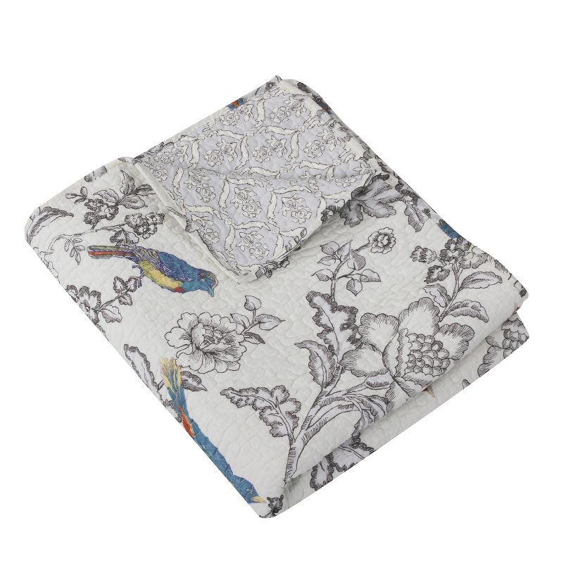 Mockingbird Toile Quilted Throw - Levtex Home, 2 of 6