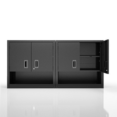 Garage Wall Cabinet with Locking 3/4 Doors and Adjustable Shelf, Metal Wall Cabinet, Floating Upper Storage Cabinet