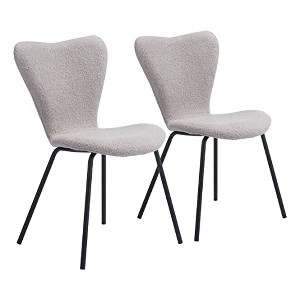 Zuo Thibideaux Dining Chair (Set of 2) Light Gray - 1 of 4