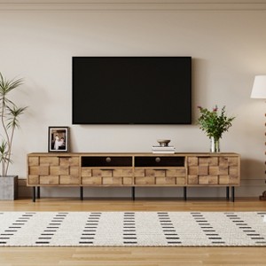 LOVSON Medieval-style TV cabinet, suitable for 85-inch TVs, multifunctional entertainment centre, suitable for living rooms, bedrooms - 1 of 4