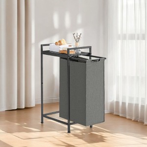 Stylish Laundry Hamper - Pull-Out Bag, Removable Shelf, Metal Frame, 12.7 Gallons (47 L), 16.5 x 11 x 29.5 Inches - 1 of 4