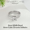 Solitaire Engagement Ring for Women 4mm Cubic Zirconia 1CT Stainless Steel by Ginger Lyne - 3 of 4