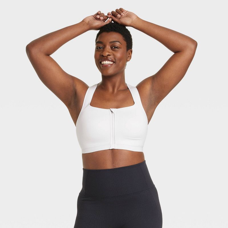 Women's Sculpt High Support Zip Front Sports Bra - All In Motion™, 4 of 8