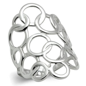 Slickblue Rhodium Brass Women's Ring with Modern Minimalist Style, No-Stone Smooth Band, Size 5-10 - 1 of 4