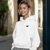 Dalix Butterfly Embroidery Relaxed Hoodie Soft Fleece Sweatshirt Drawcord Fit Lounge Womens - 3 of 4