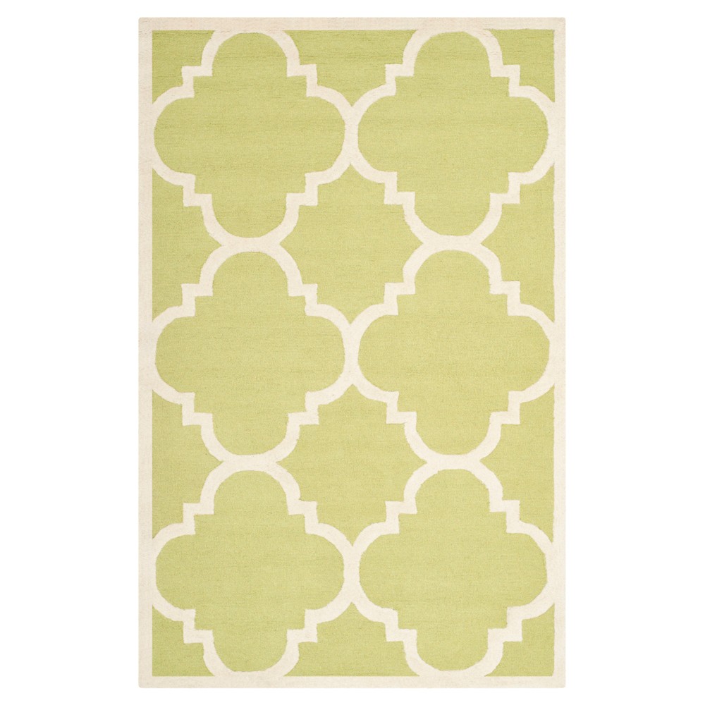 5'x8' Landon Texture Wool Rug Green/Ivory - Safavieh