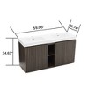 GDFStudio Grimsley Freestanding 59" Smoked Oak Wood Bathroom Vanity with Double Sink - 3 of 4