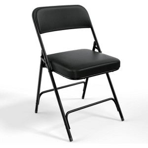 VINGLI Padded PU Folding Chairs with Thick Seat Cushion, Comfortable Foldable Chairs, Party, Dinning, Black, 1 Pack - 1 of 4