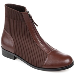 Journee Collection Womens Bexlie Front Zip Stacked Heel Booties - 1 of 4