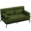 ORRD 59" Modern Loveseat Sofa with USB Ports & Cylindrical Armrests, 2-Seater, Green - 3 of 4