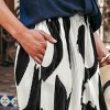 Women's Stylish Black and White Abstract Print Wide Leg Pants - Cupshe - 3 of 4