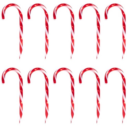 Northlight Lighted Candy Cane Outdoor Christmas Pathway Markers - 13.5' White Wire - Set of 10 - image 1 of 4