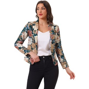 INSPIRE CHIC Women's Notched Lapel Open Front Business Casual Blazer - 1 of 4