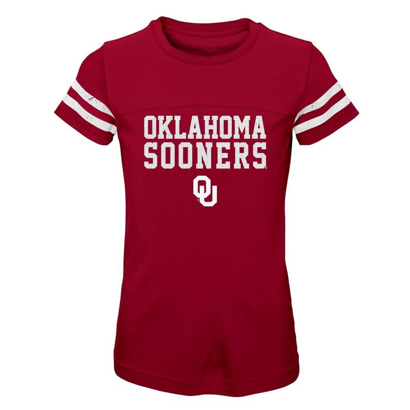 NCAA Oklahoma Sooners Girls&#39; Striped T-Shirt, 1 of 2